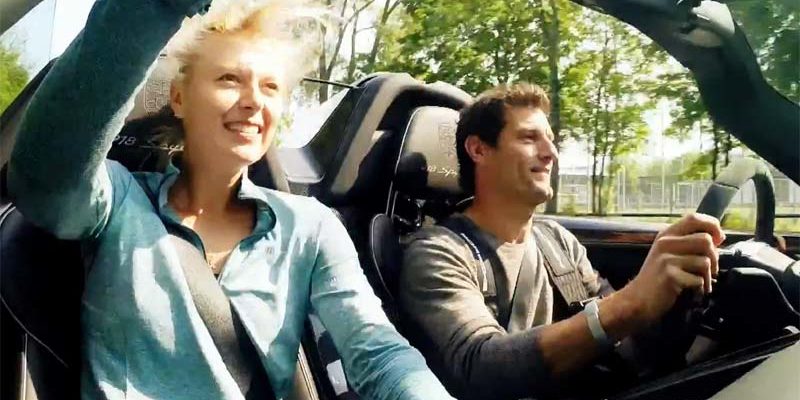 Мария Шарапова и Марк Уэббер на Porsche 918 Spyder