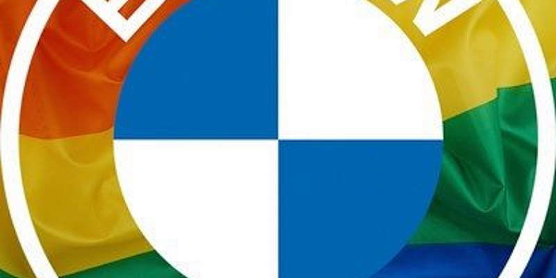 Радужный логотип BMW в социальной сети