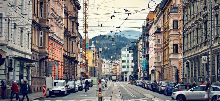 Европа, дорога, город, улица