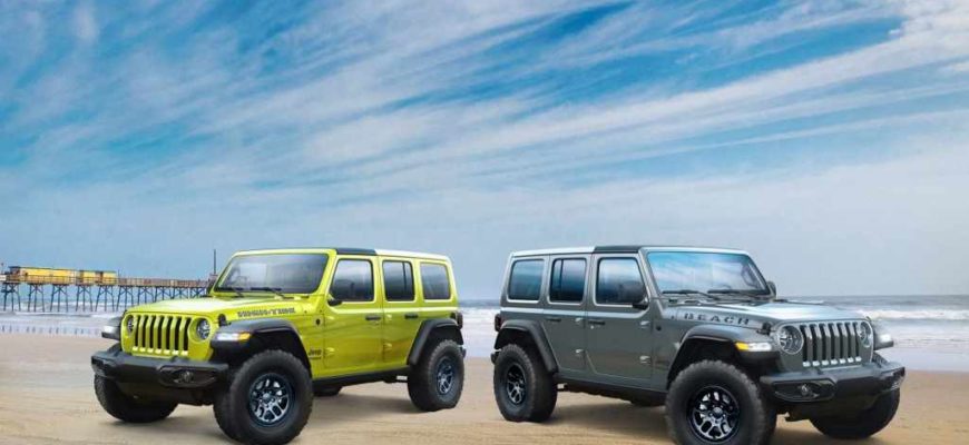 2022 Jeep Wrangler High Tide и 2022 Jeep Wrangler High Tide Jeep Beach